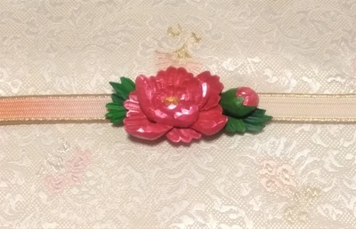 帯留め（ぼたん）使用例　加工